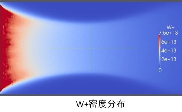 Simulation result on the density profile of heavy ion beam